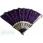 Leque Lantejoula Preto e Roxo