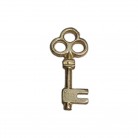 Pingente Chave 03 Cm Trevo Dourada