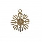 Pingente Ferramenta Ponto 8 Garfos Pomba Gira 04 Cm Dourado