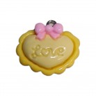 Pingente para Cosme Coração Love Amarelo