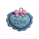Pingente para Cosme Coração Love Azul