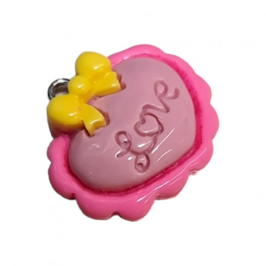 Pingente para Cosme Coração Love Rosa