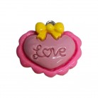 Pingente para Cosme Coração Love Rosa
