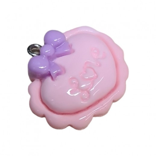 Pingente para Cosme Coração Love Rosa Claro