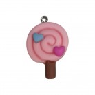 Pingente para Cosme Pirulito Rosa