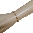 Pulseira 18 Cm Ouro Elos Ovais Trançados