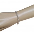 Pulseira 18 Cm Prata Elos Ovais Trançados
