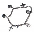 Pulseira Medalhinhas de Proteção Aço Inox