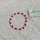 Pulseira Miçanga Branca e Vermelha