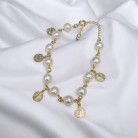 Pulseira São Bento Dourada Folheada Pérola