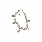 Pulseira São Bento Dourada Folheada Pérola