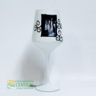 Taça Vidro Decorada 390 Ml Branca