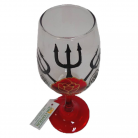 Taça Vidro Decorada 390 Ml Vermelha,Dourada,Pre