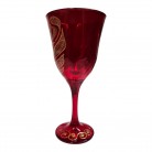 Taça Vidro Decorada Tulipa Vermelha