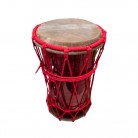 Tambor Grande Vermelho Corda Vermelha