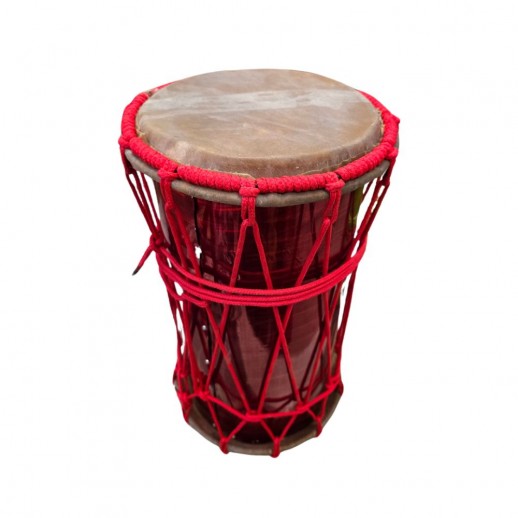 Tambor Grande Vermelho Corda Vermelha